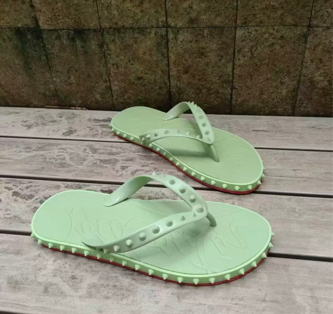 Rote Sohle Flip Flops Mint