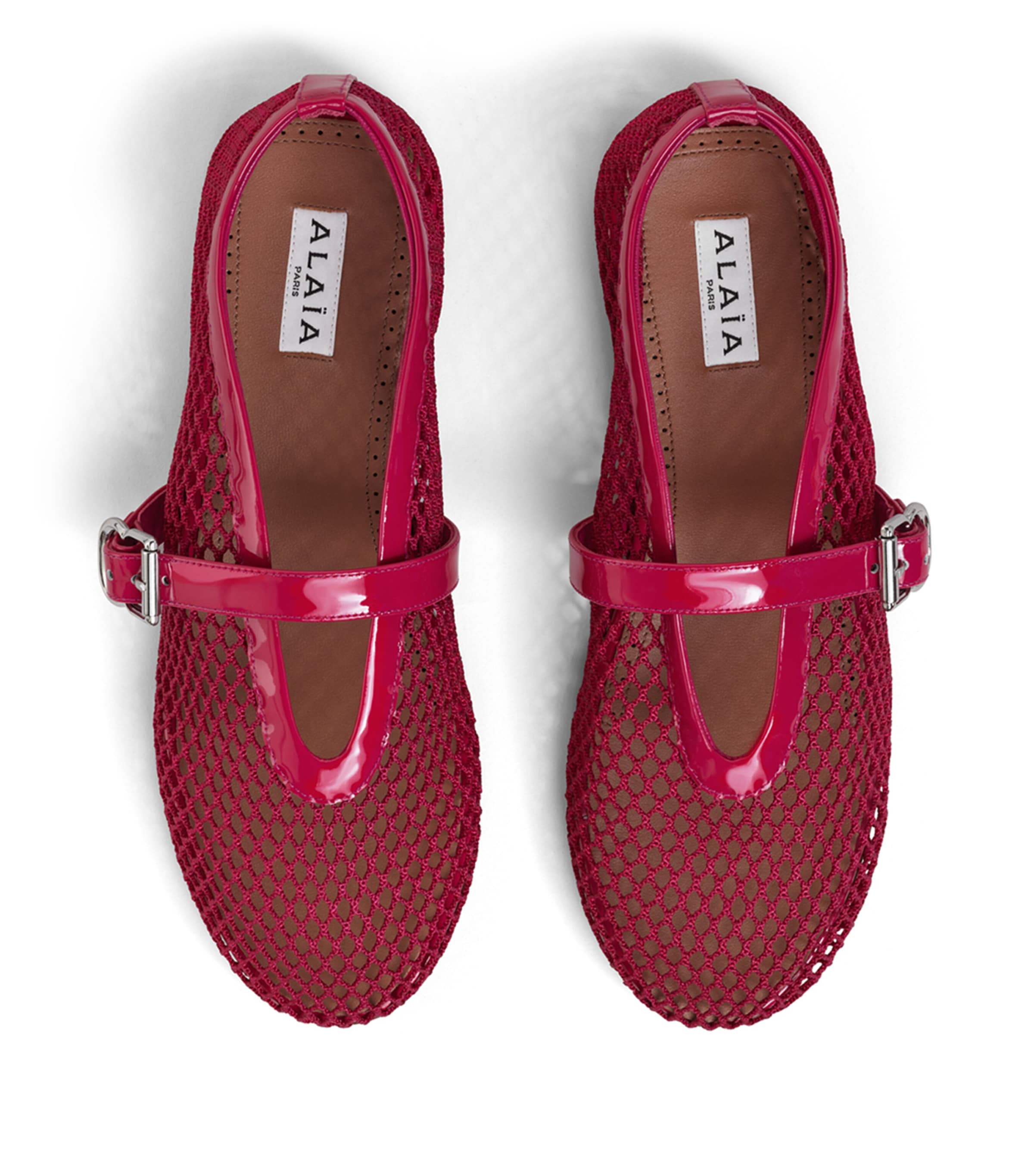 Alaï Himbeere Fischnetz Ballerinas