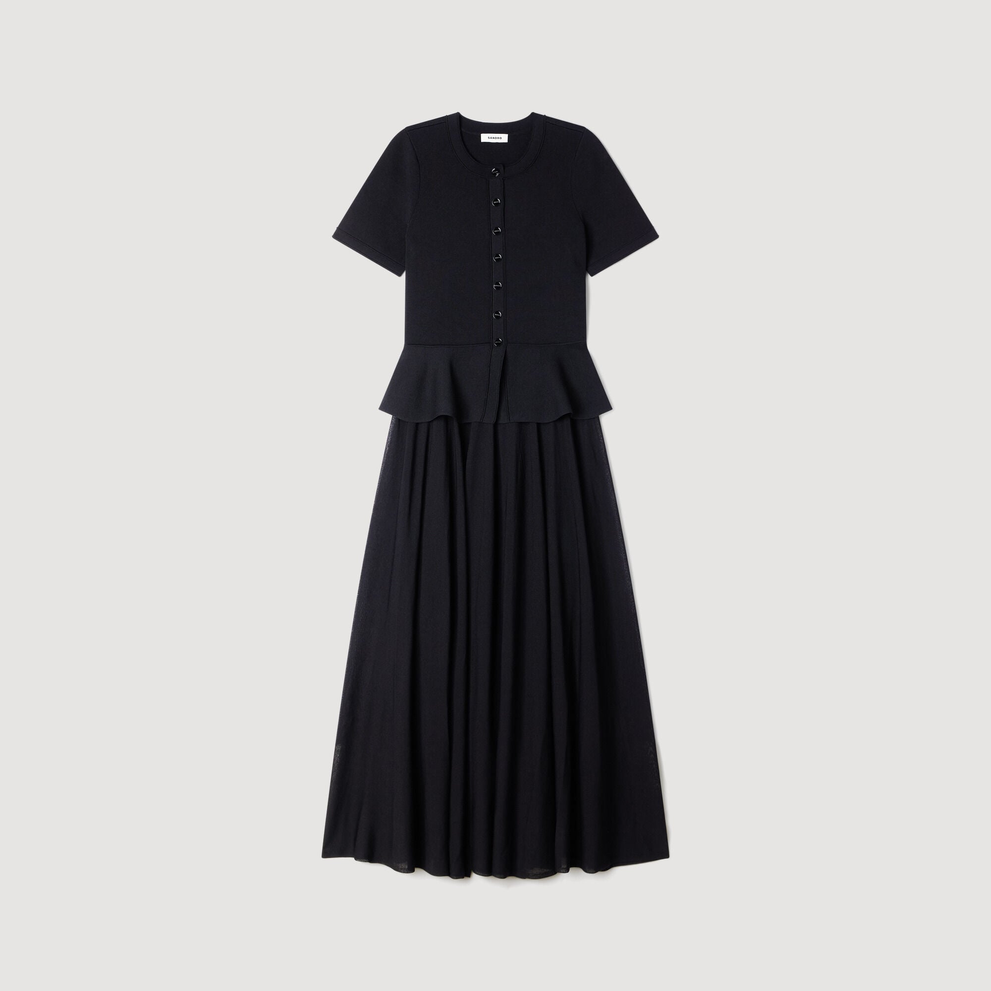 SANDRA GESTRICKT KLEID MIT PEPLUM
