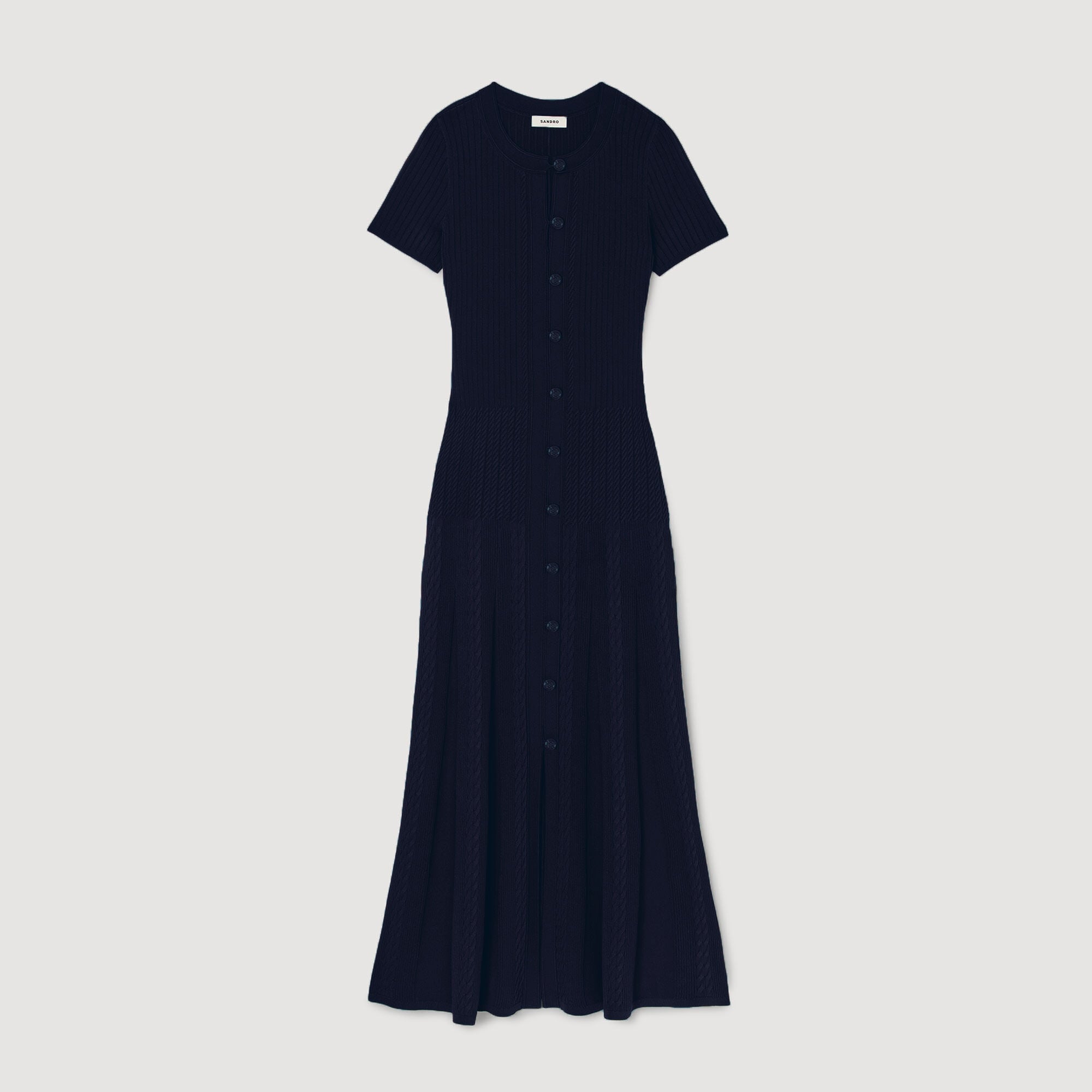 SANDRA LANG GESTRICKT MARINE KLEID