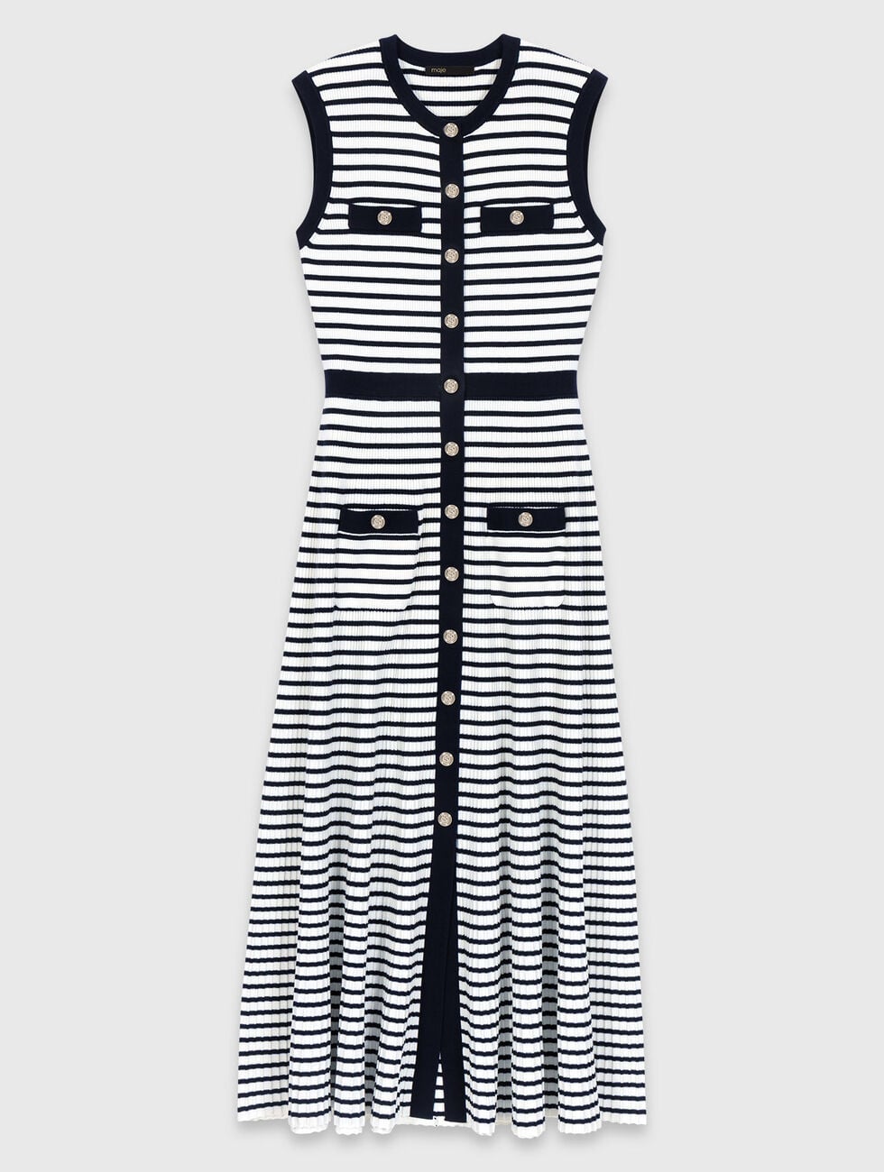 MAJE NAVY STREIFEN KLEID