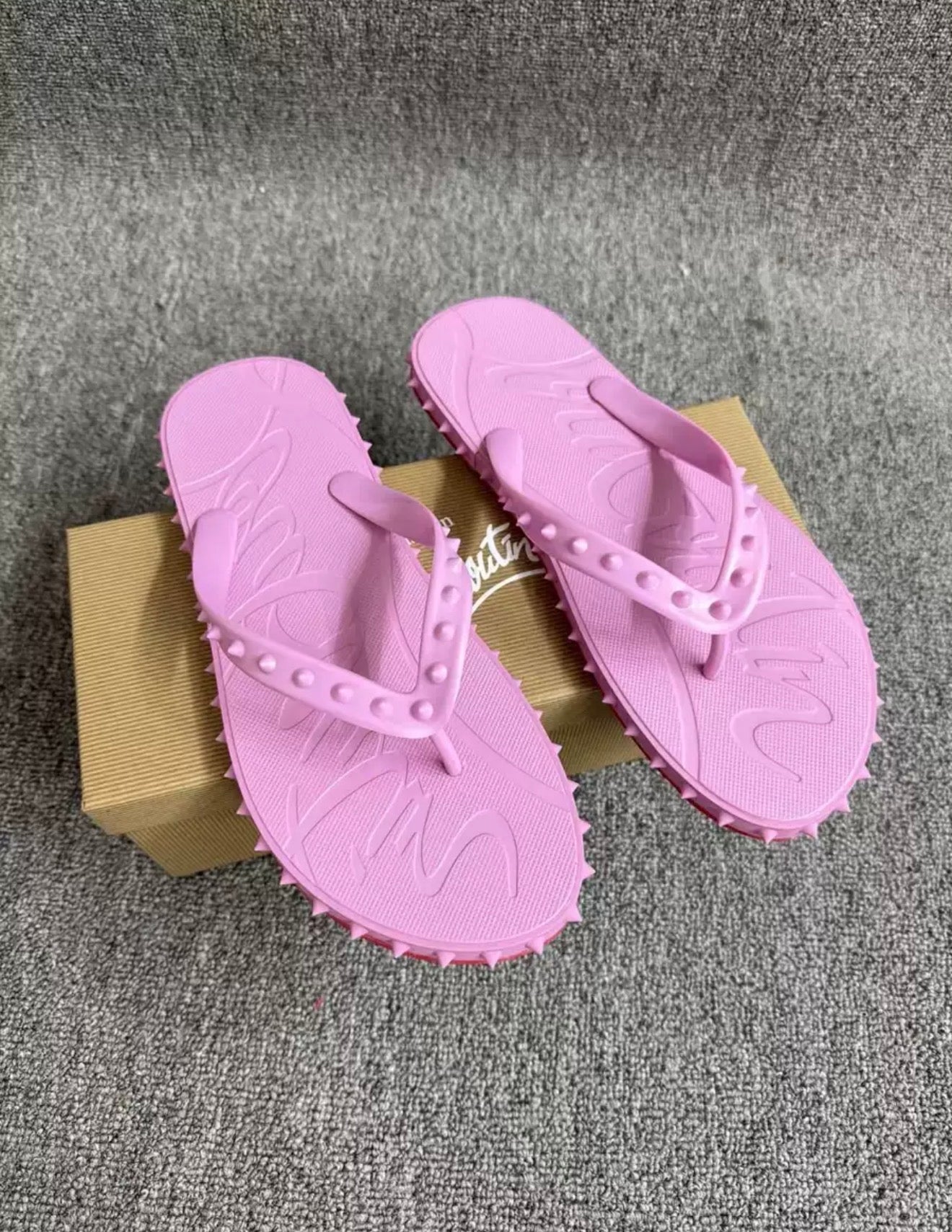 Rote Sohle Flip Flops Pink