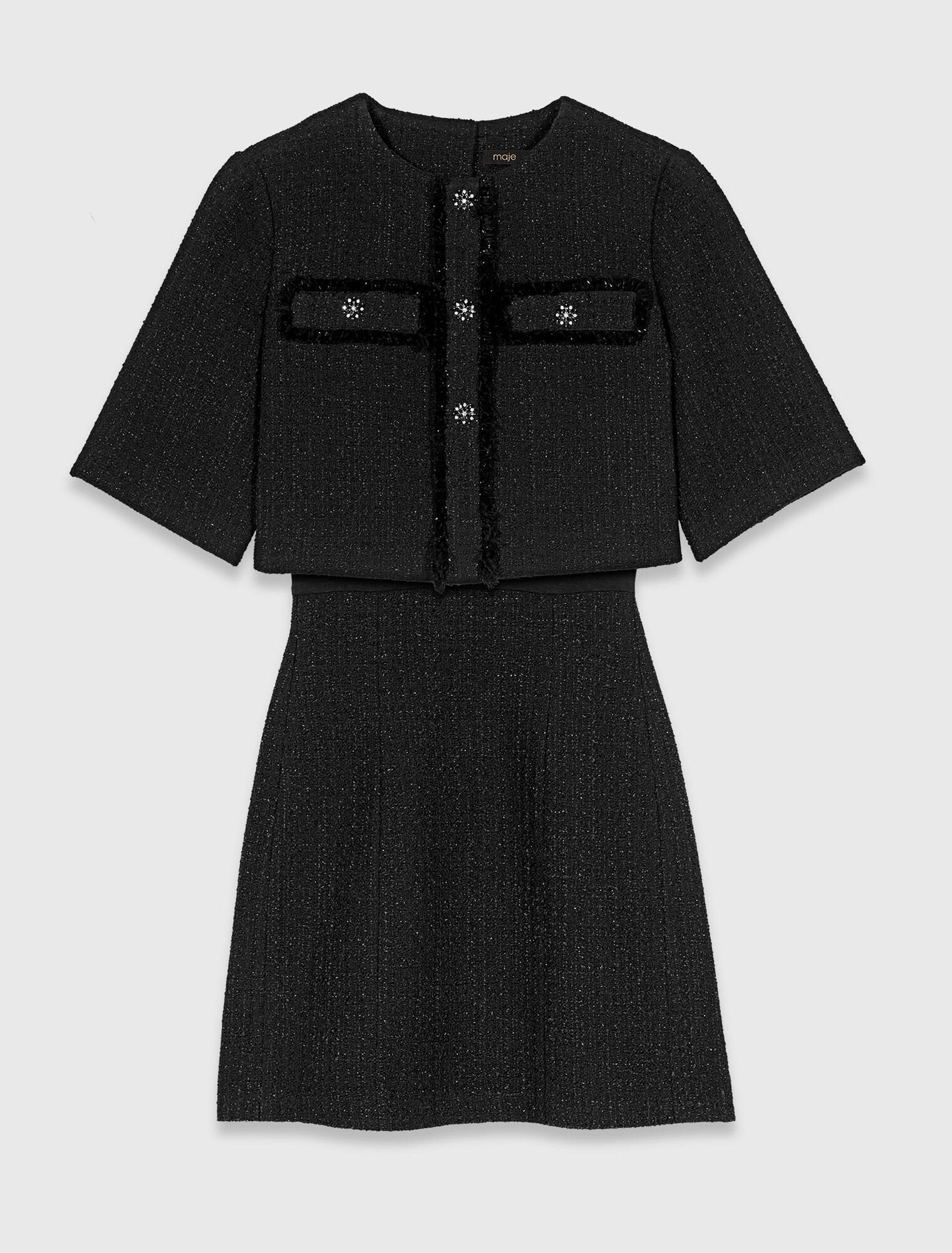 MAJE KLEID GLÄNZEND TWEED