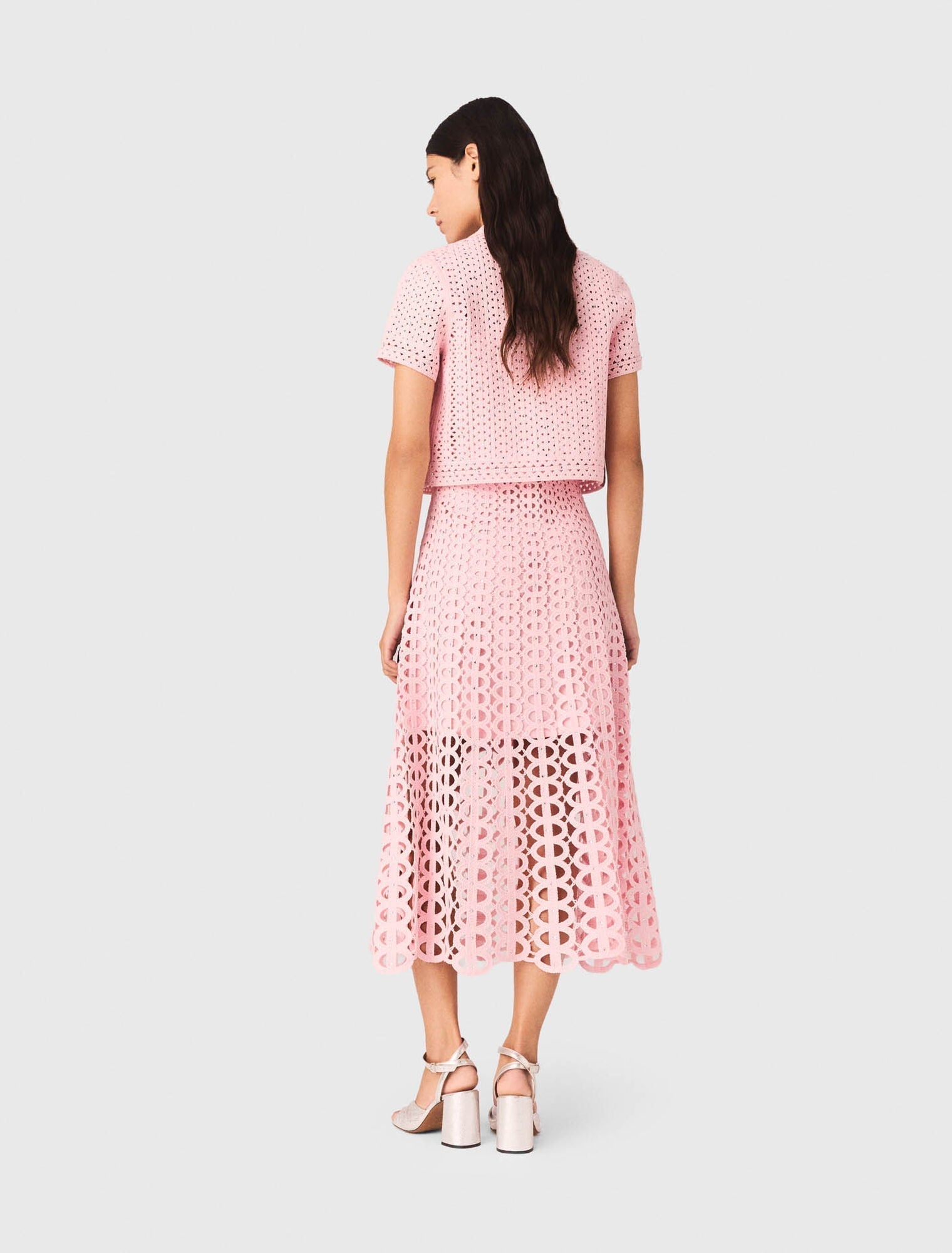 MAJE KLEID SET HÄKEL ROSA