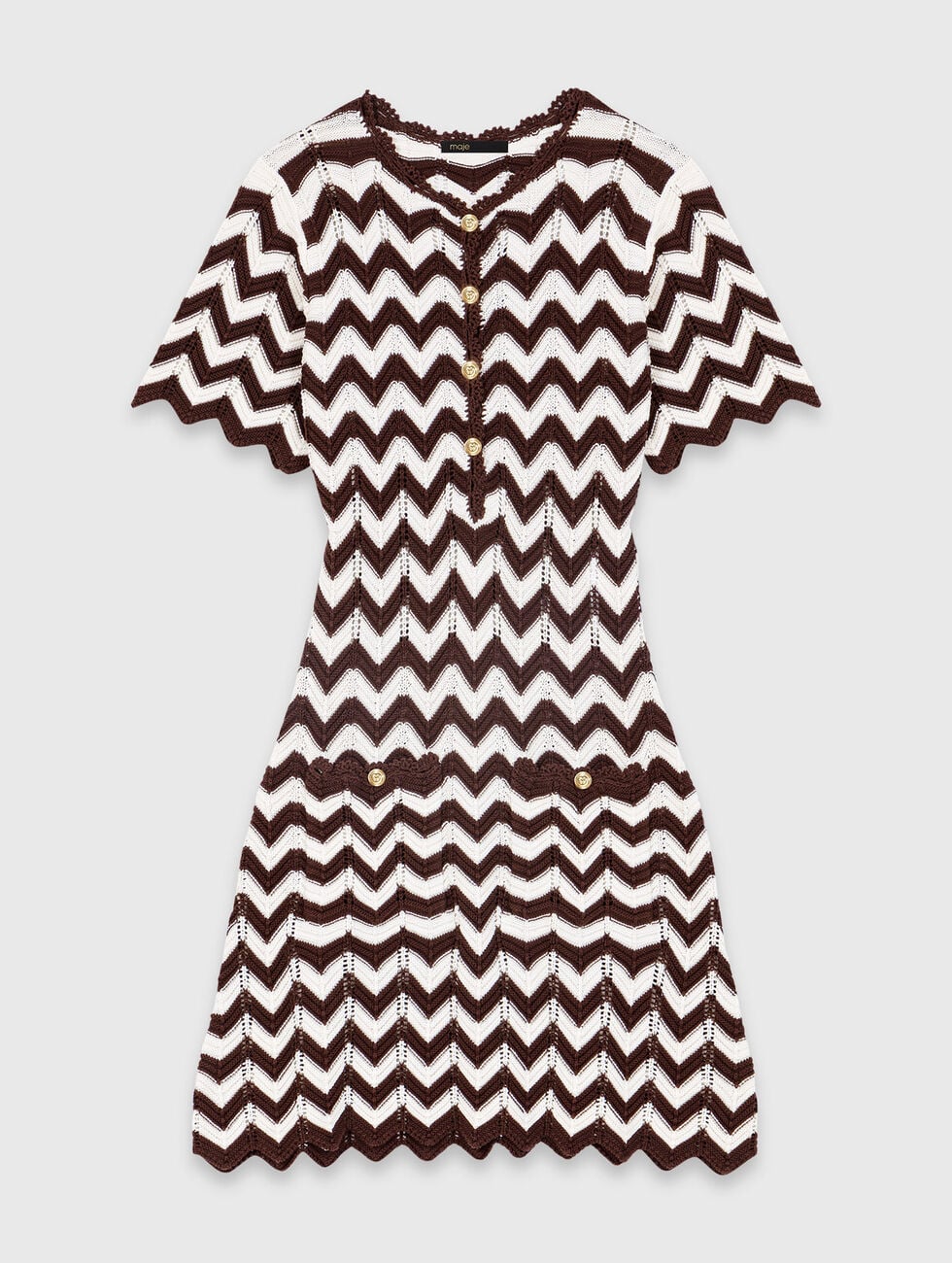 MAJE ZICKZACK HÄKEL KLEID