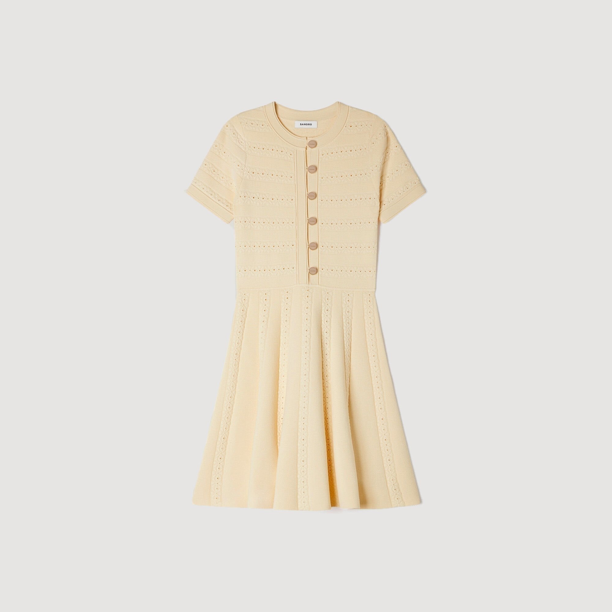 SANDRA GESTRICKT KLEID VANILLE