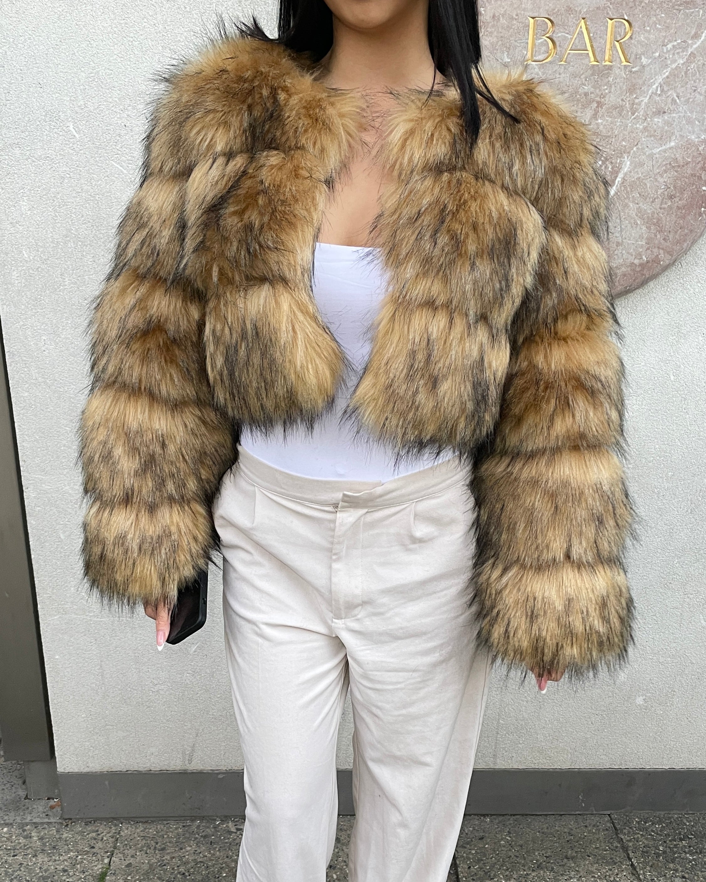 Pelzjacke Faux Fur - cropped