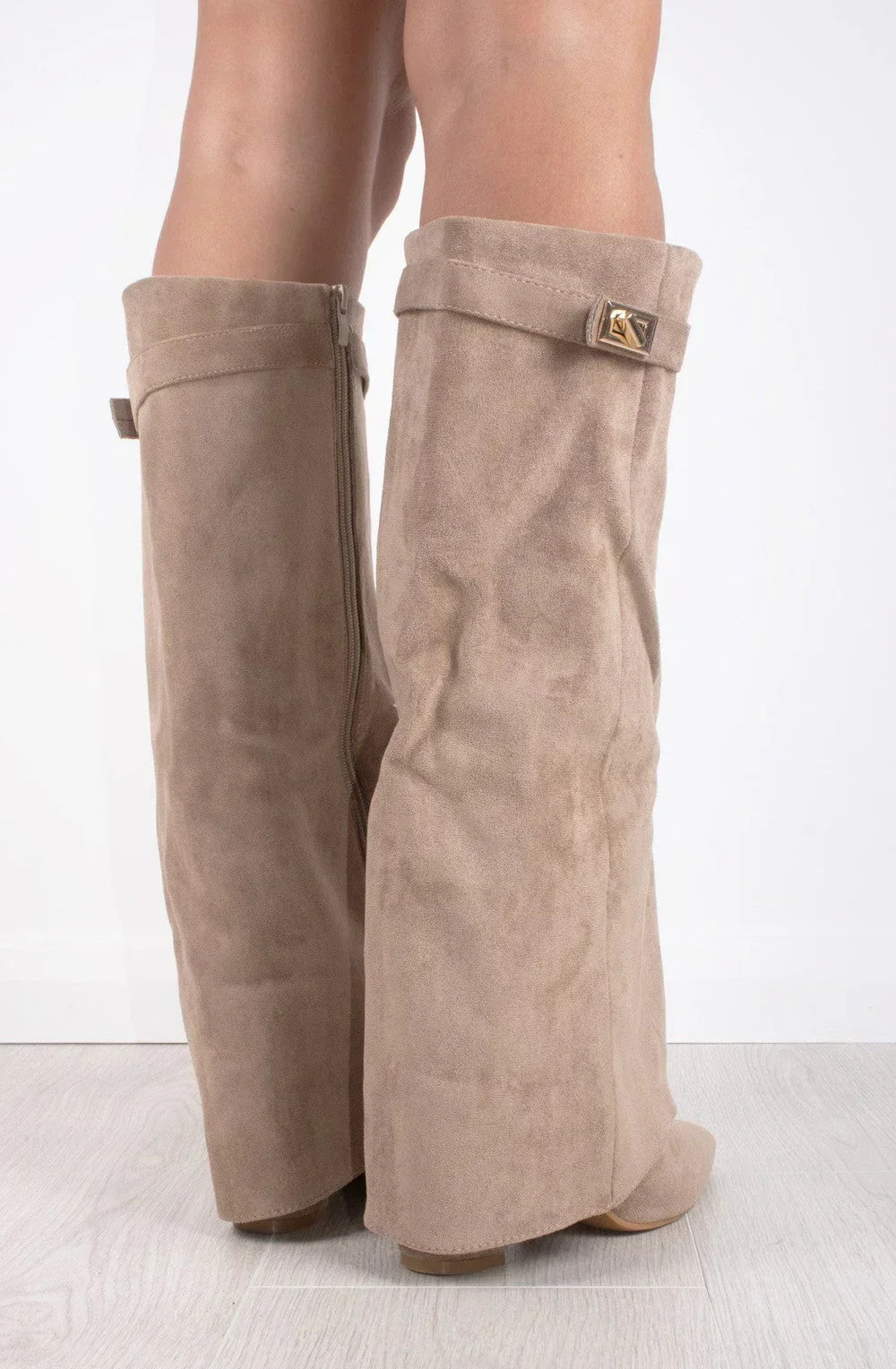 Shark Boots Kunstvelour - Champagne Beige