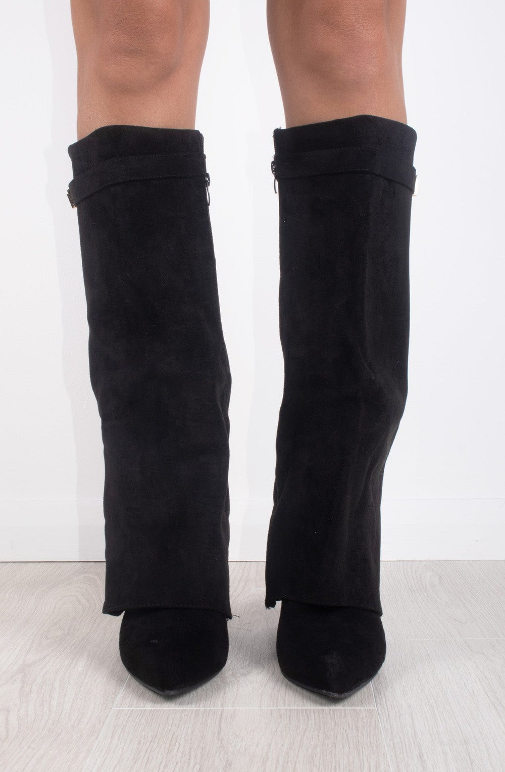 Shark Boots Kunstvelour - Schwarz