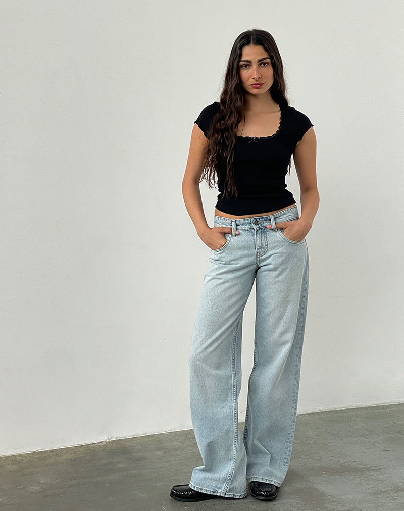 BIA Jeans mit niedriger Taille