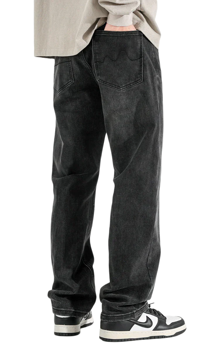 Dunkelgrau Basic Jeans
