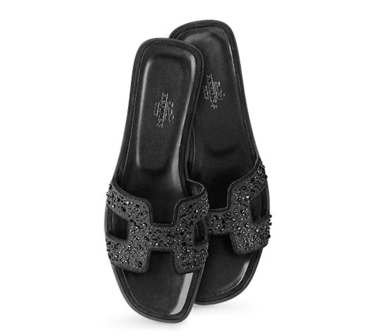 HÈR SCHWARZE DIAMANTEN SANDALEN