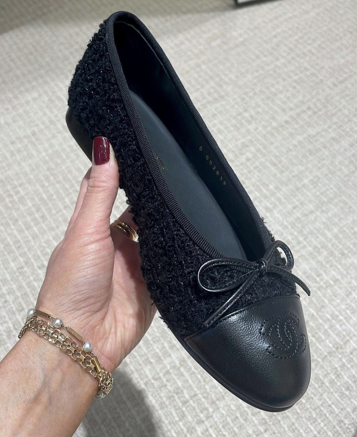 Schwarz Strukturiert Ballerinas