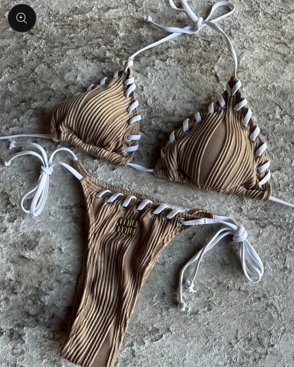 MIUE BRAUN WEISS BIKINI