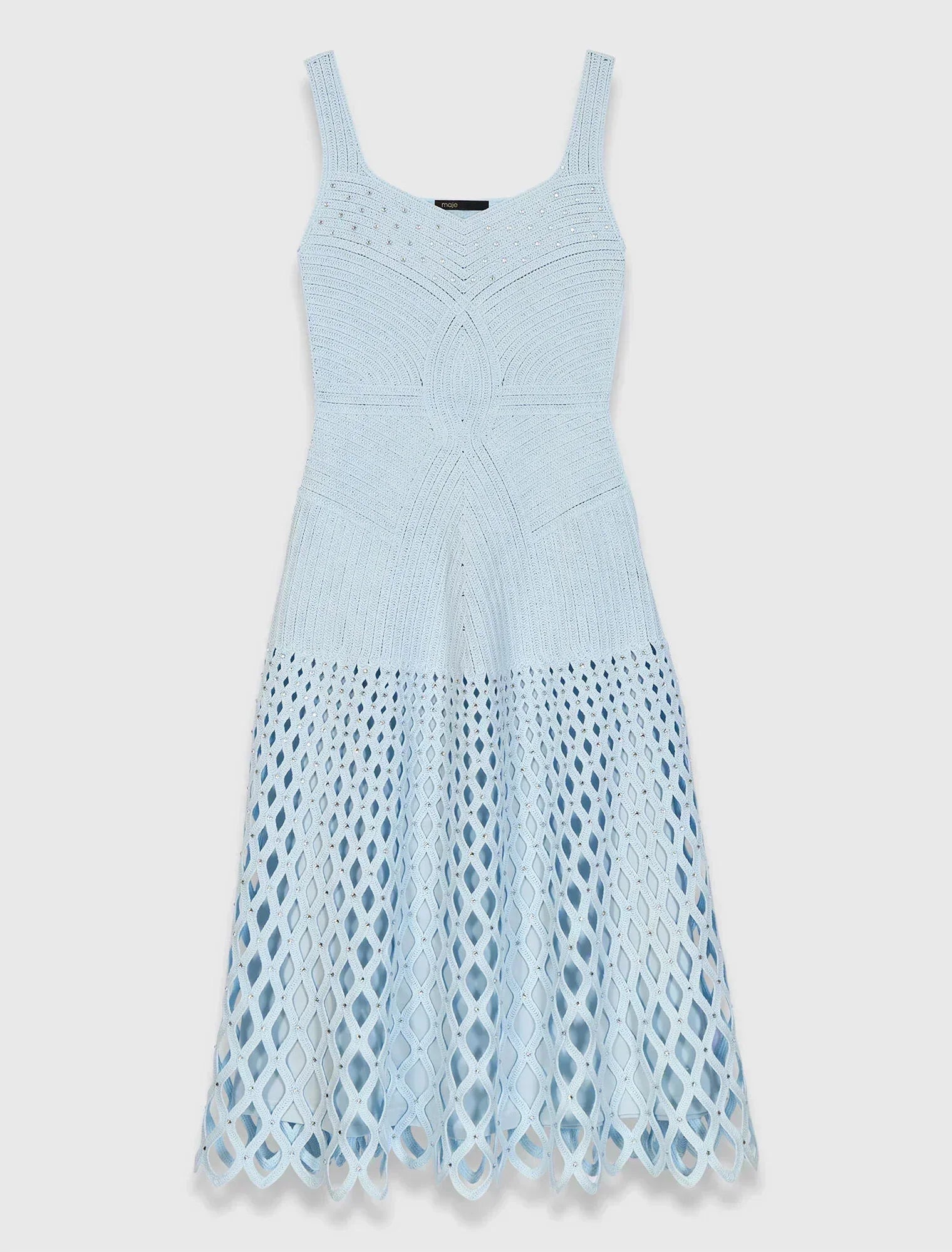 MAJE KLEID SET HÄKEL BLAU