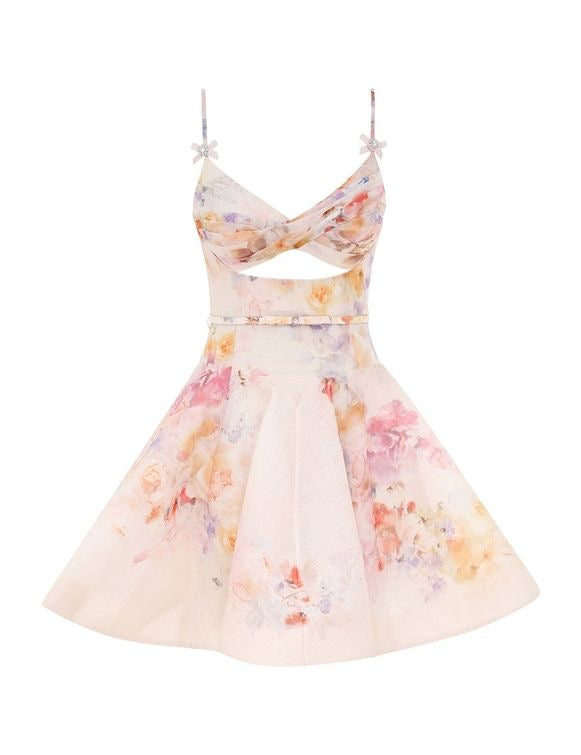 ZIMMER FLORAL CUT-OUT KLEID