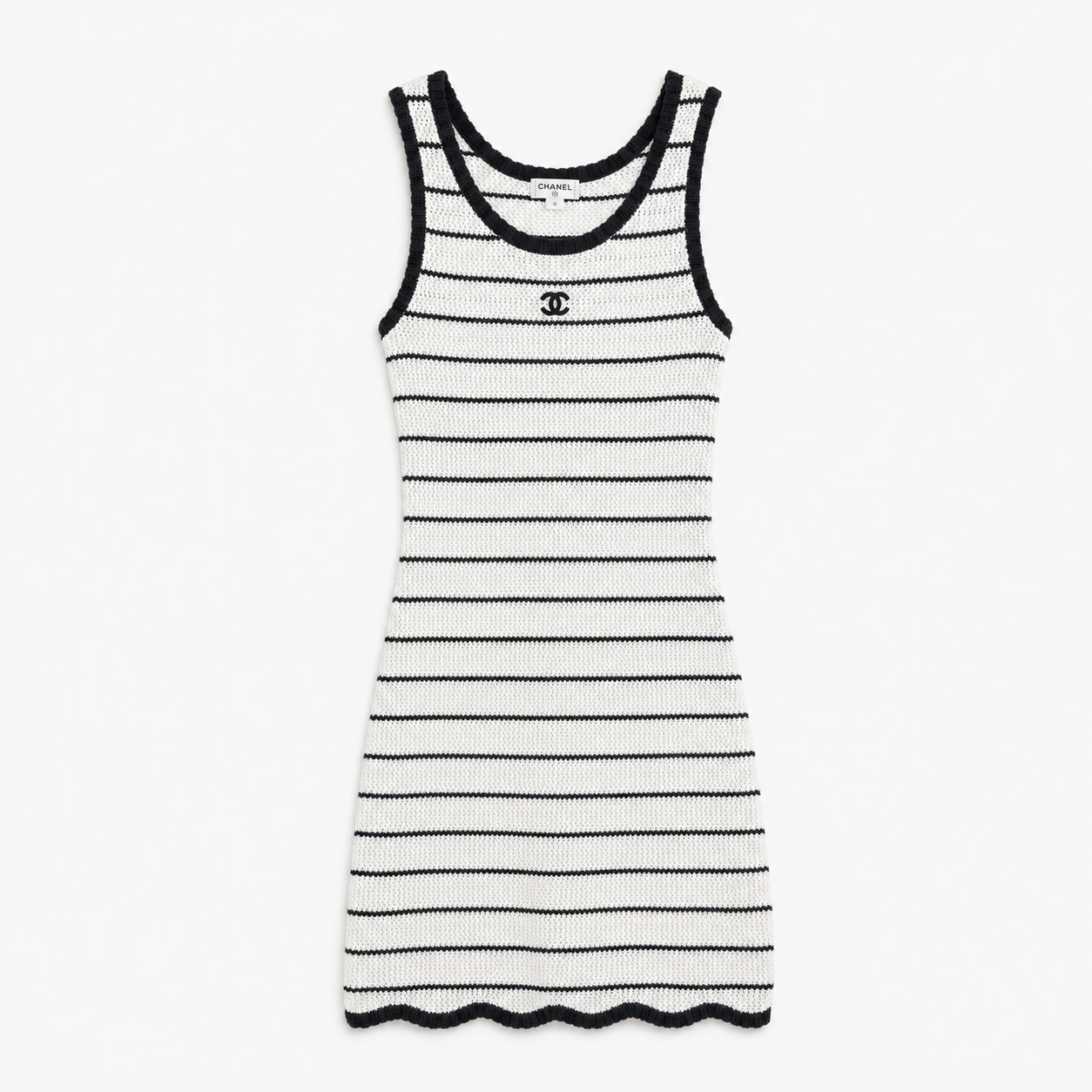 C WEISS GESTREIFT KLEID