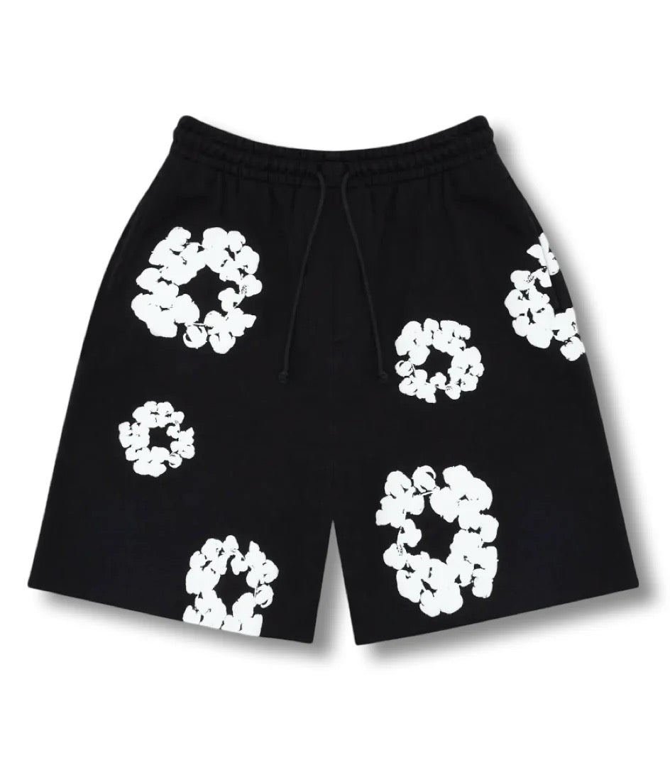 "Flower" Shorts Schwarz