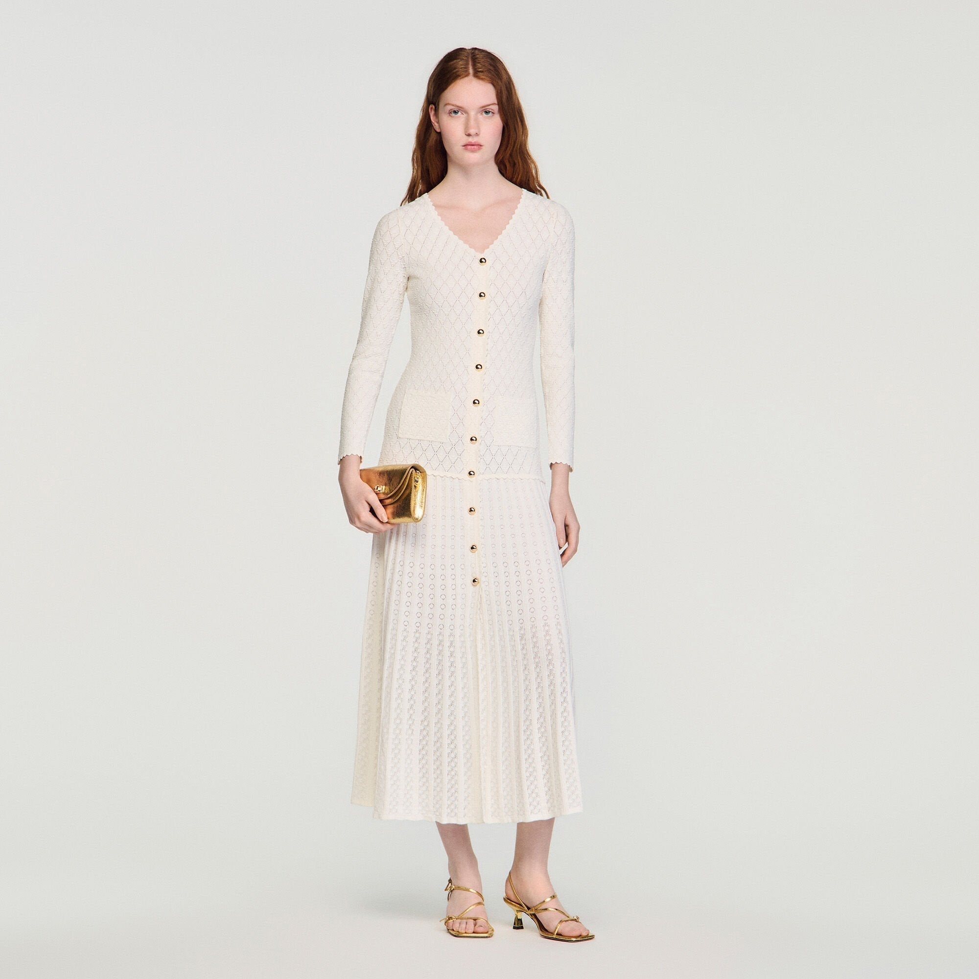SANDRA FANTASY JERSEY KLEID BEIGE