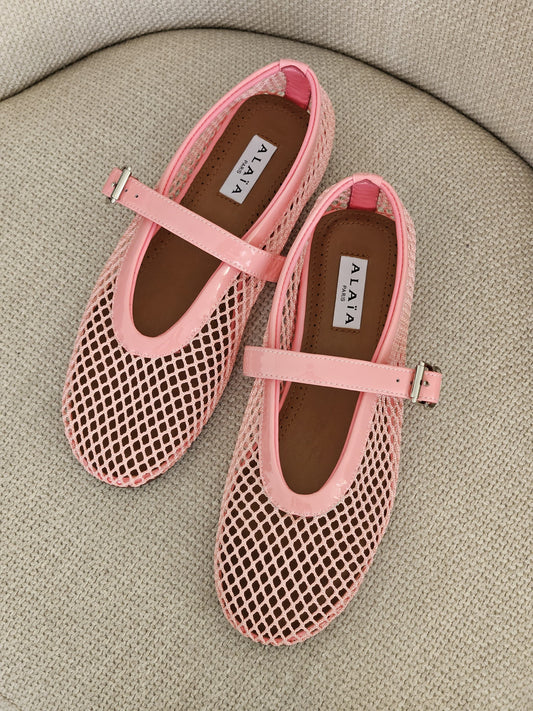 Alaï Pink Fischnetz Ballerinas