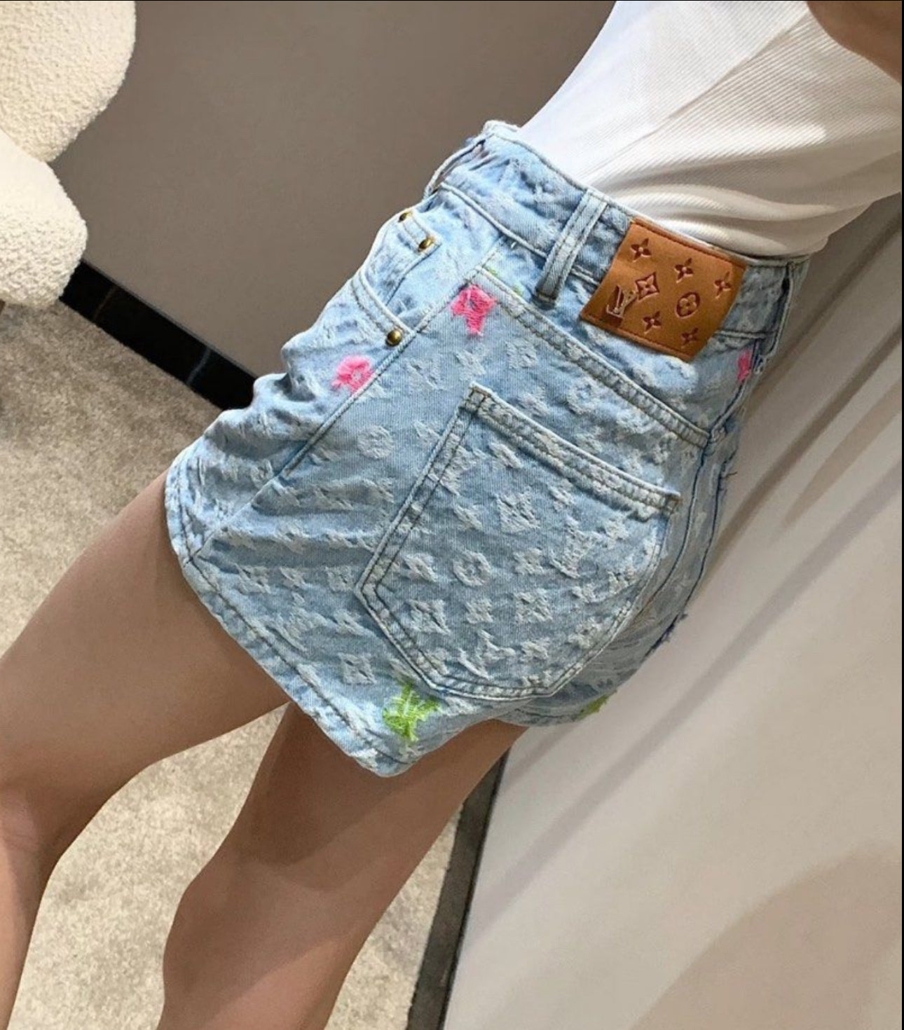 MONOGRAMM DENIM SHORTS