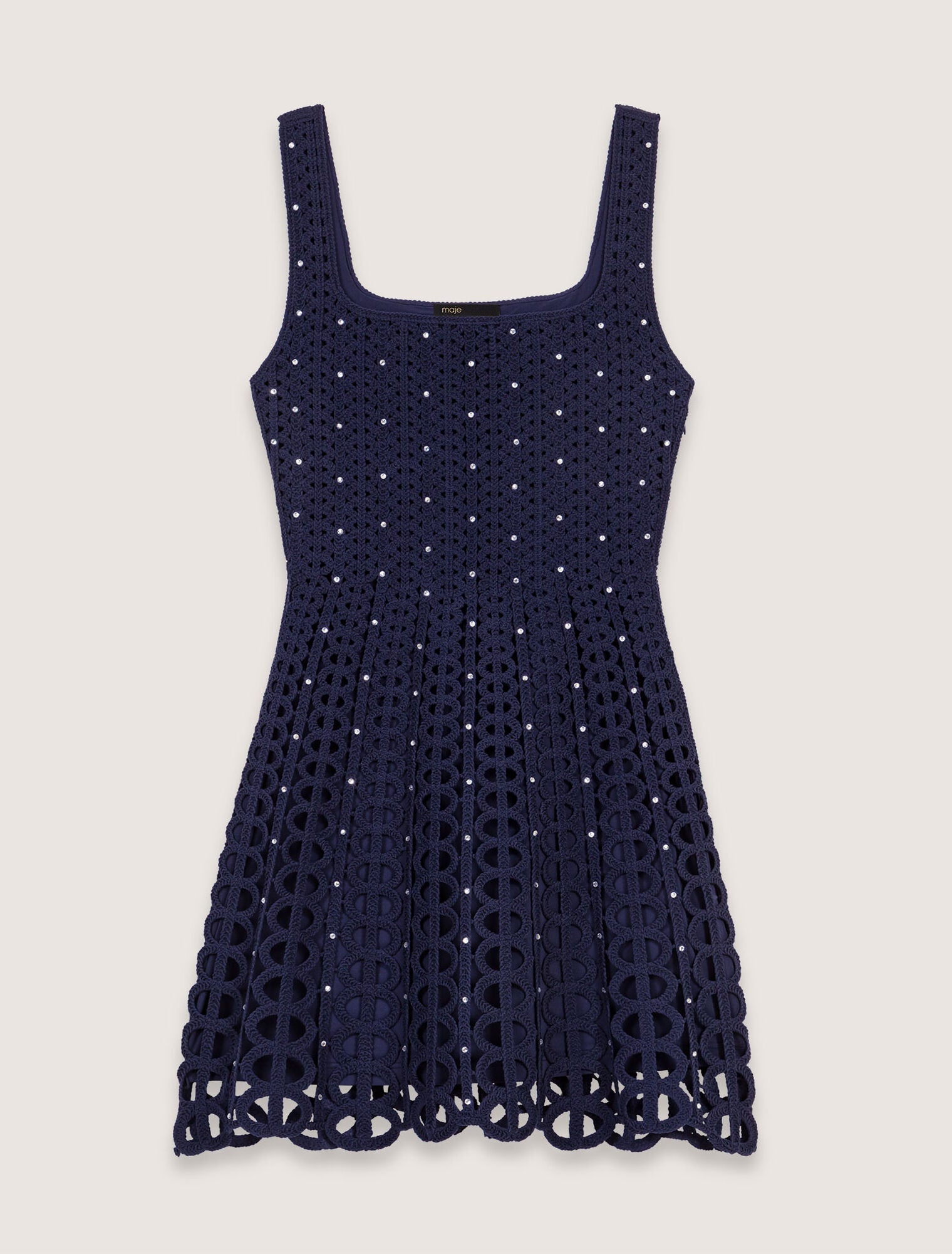 MAJE STRASS MINI NAVY KLEID
