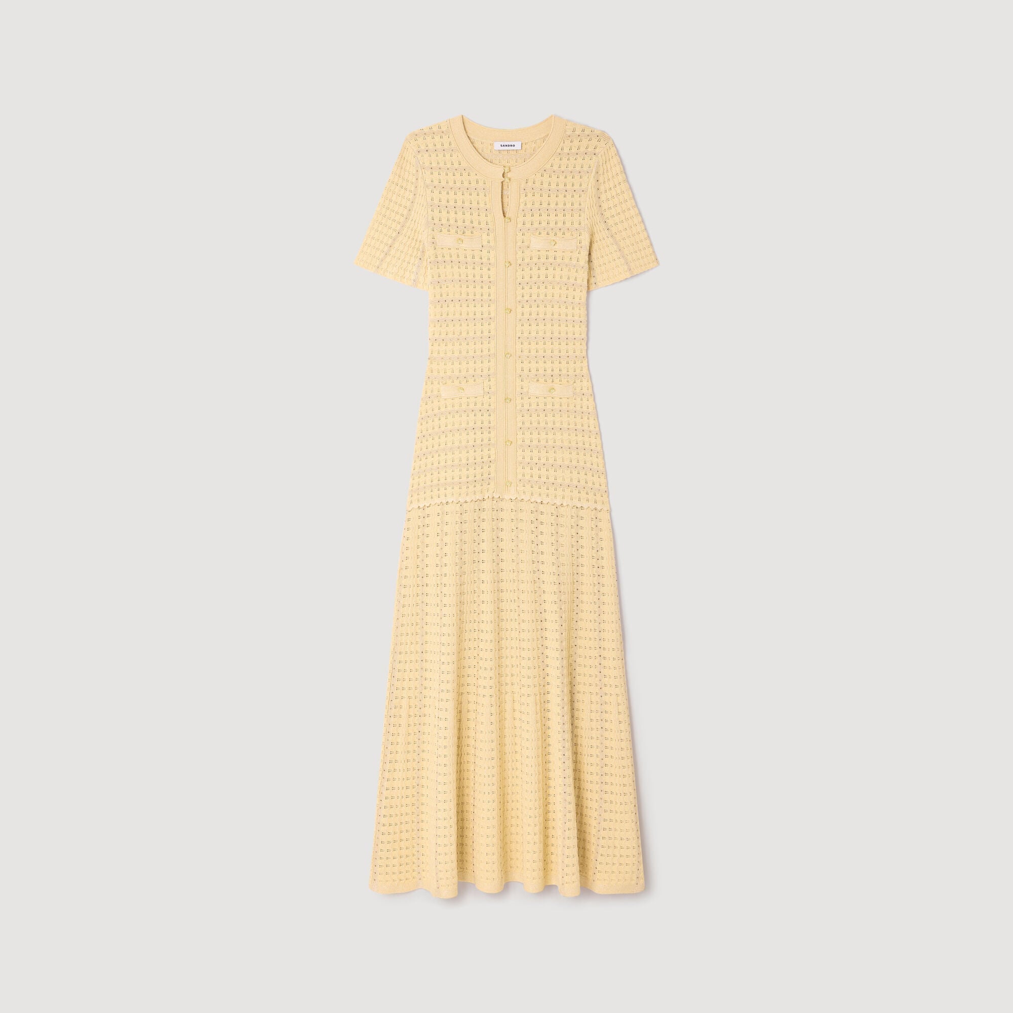 SANDRA JERSEY LANGES KLEID GELB