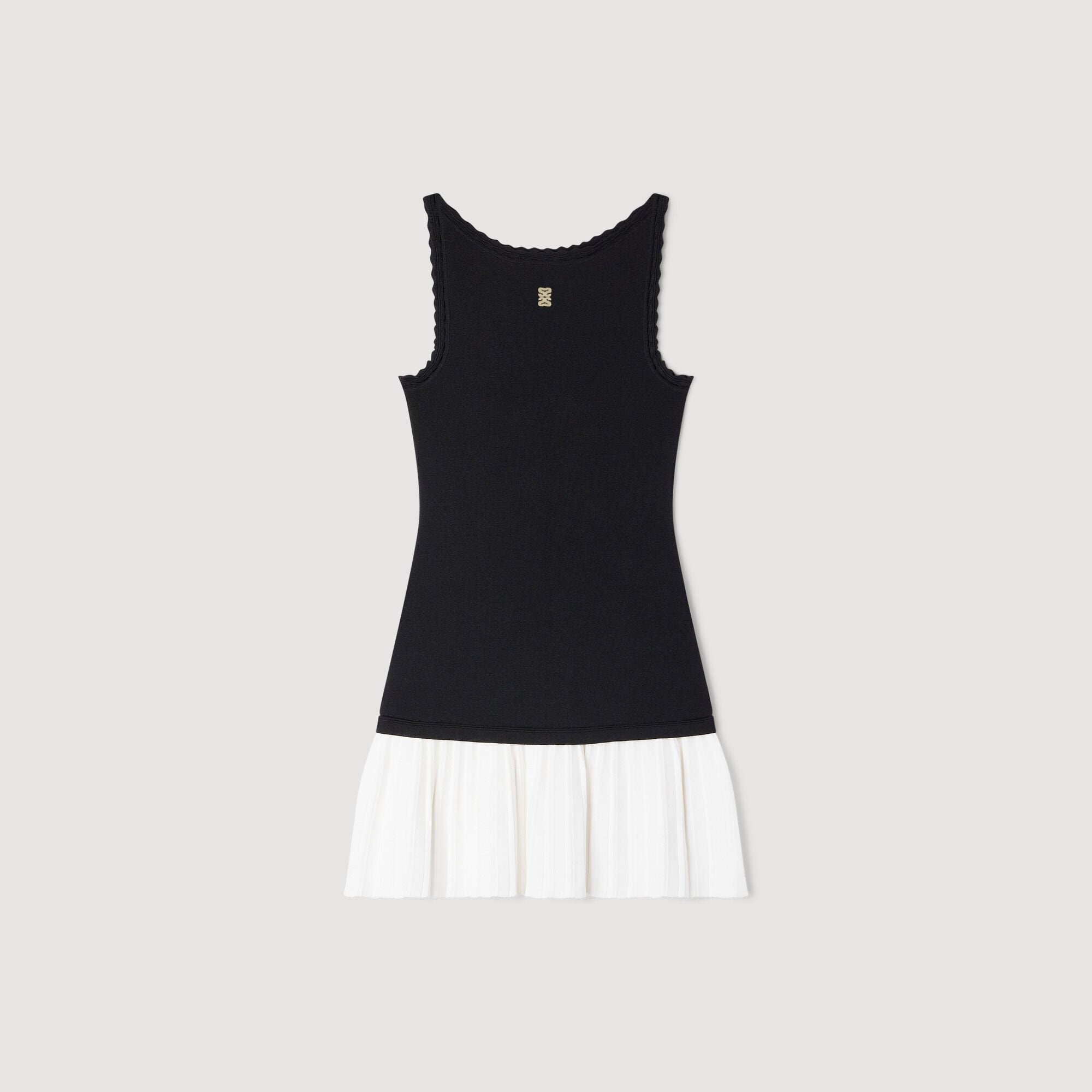 SANDRA ZWEIFARBIG KLEID SCHWARZ