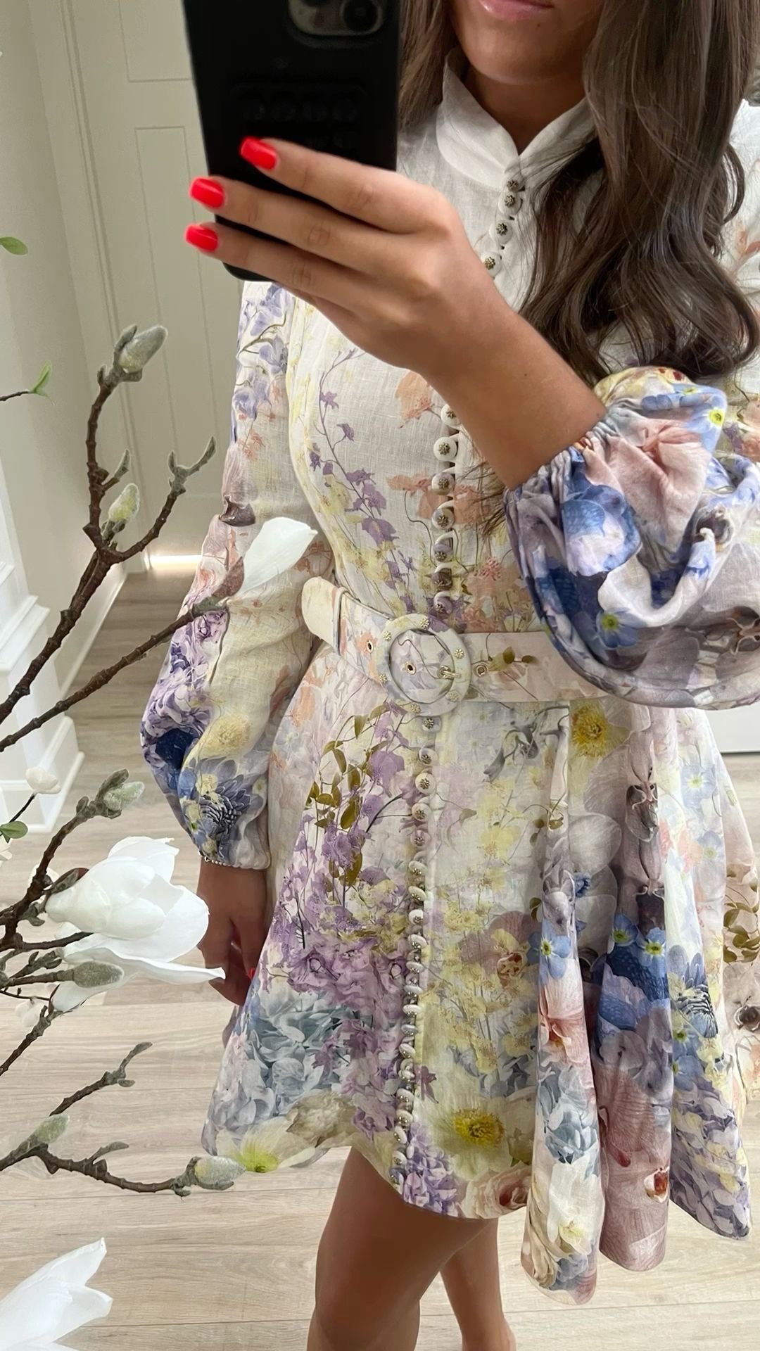 ZIMMER BLAU BLUMEN KLEID