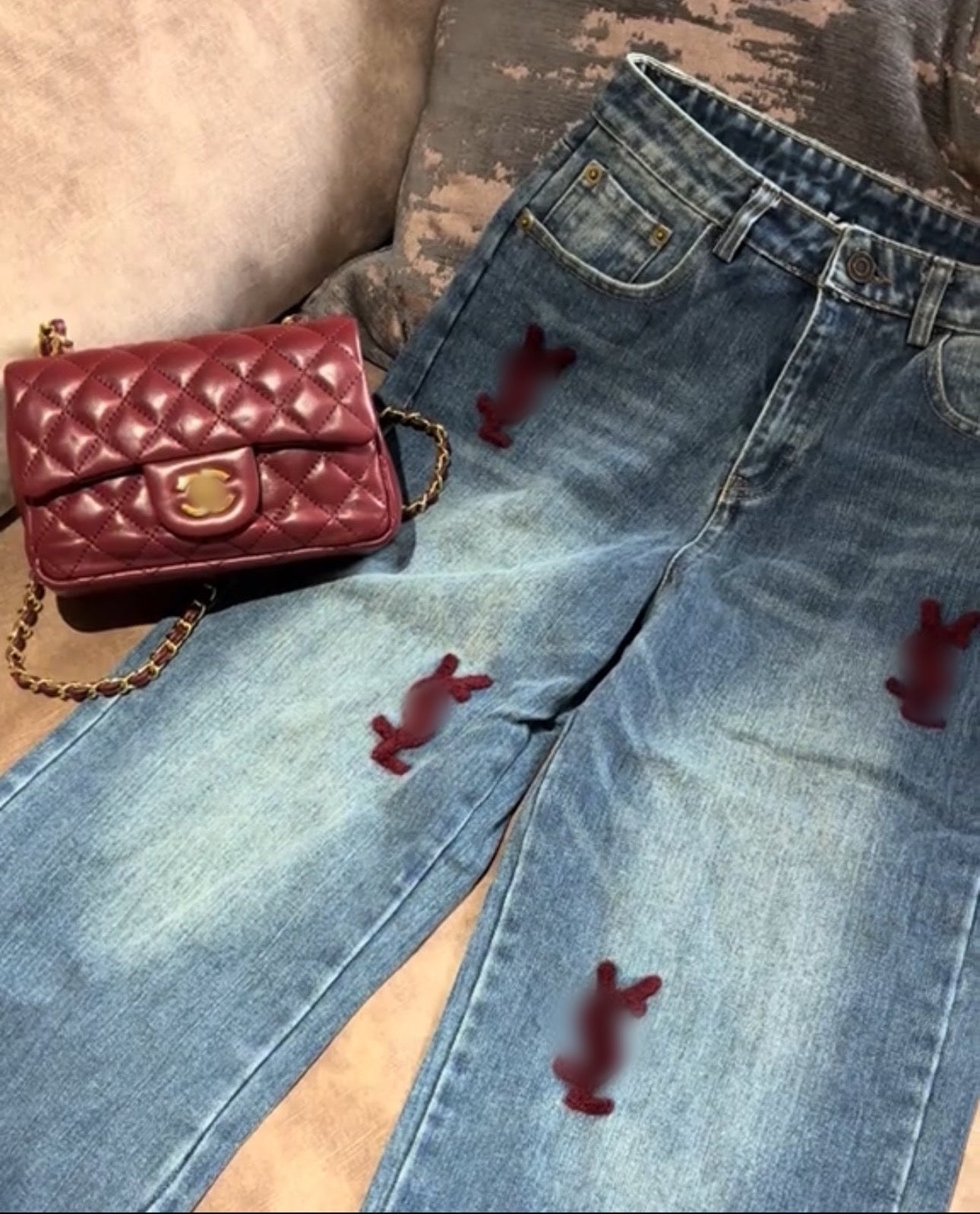 BORDEAUX LOGO JEANS