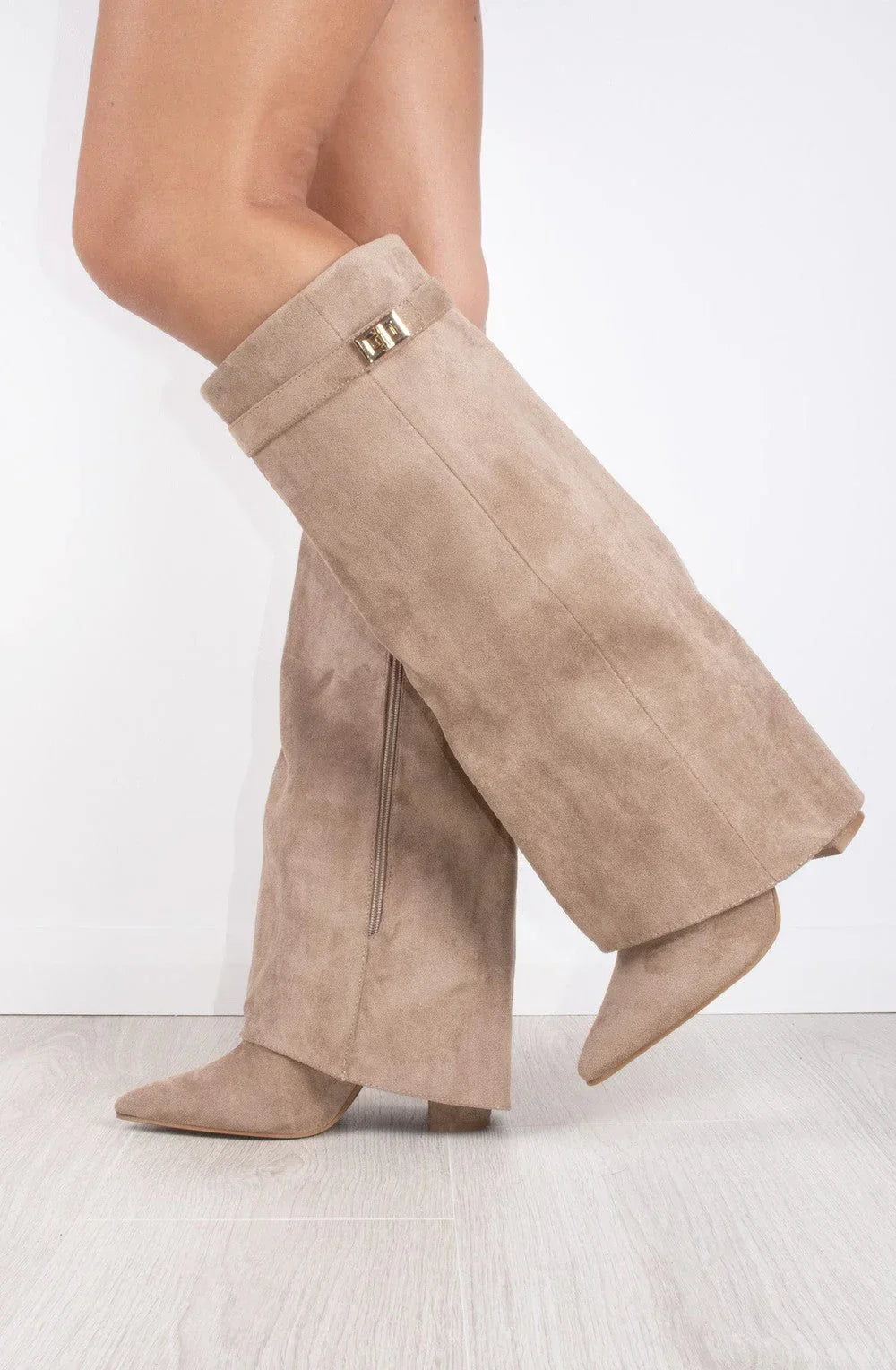 Shark Boots Kunstvelour - Champagne Beige