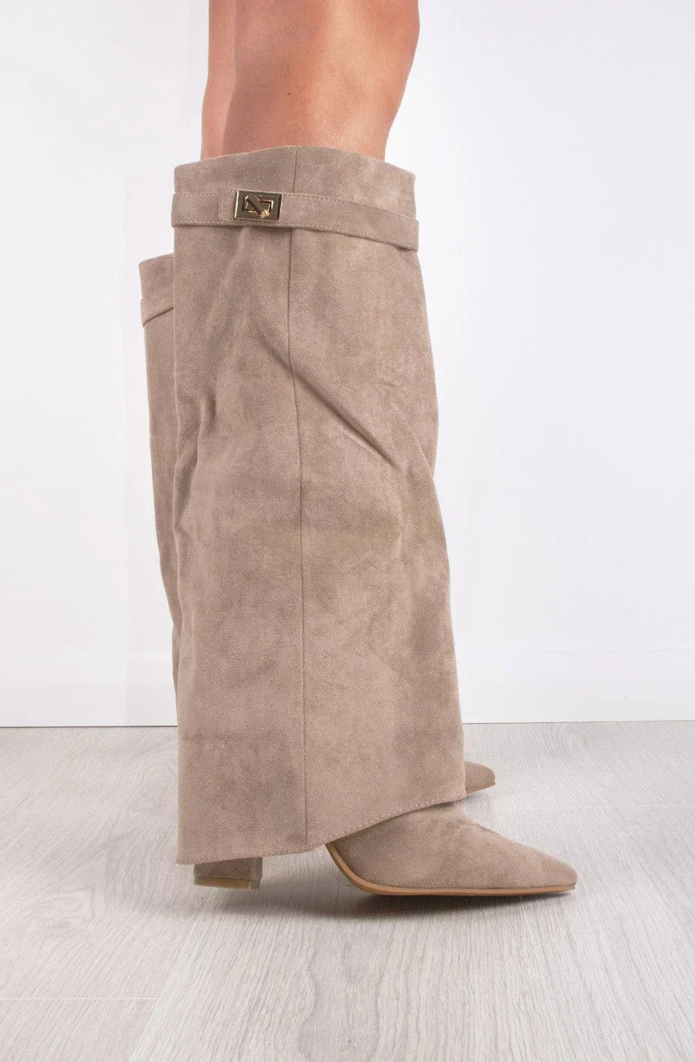 Shark Boots Kunstvelour - Champagne Beige