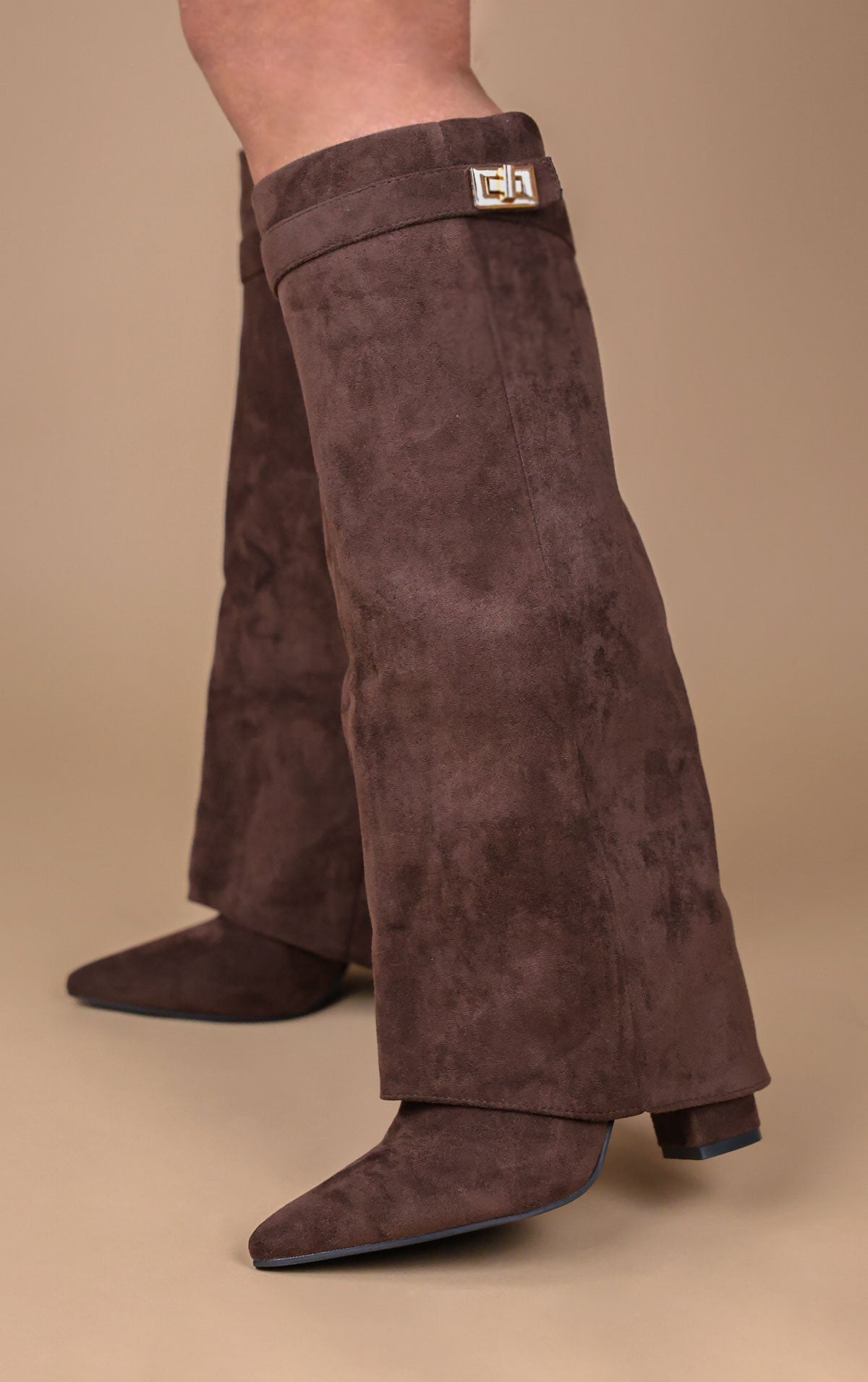 Shark Boots Kunstvelour - Chocolate