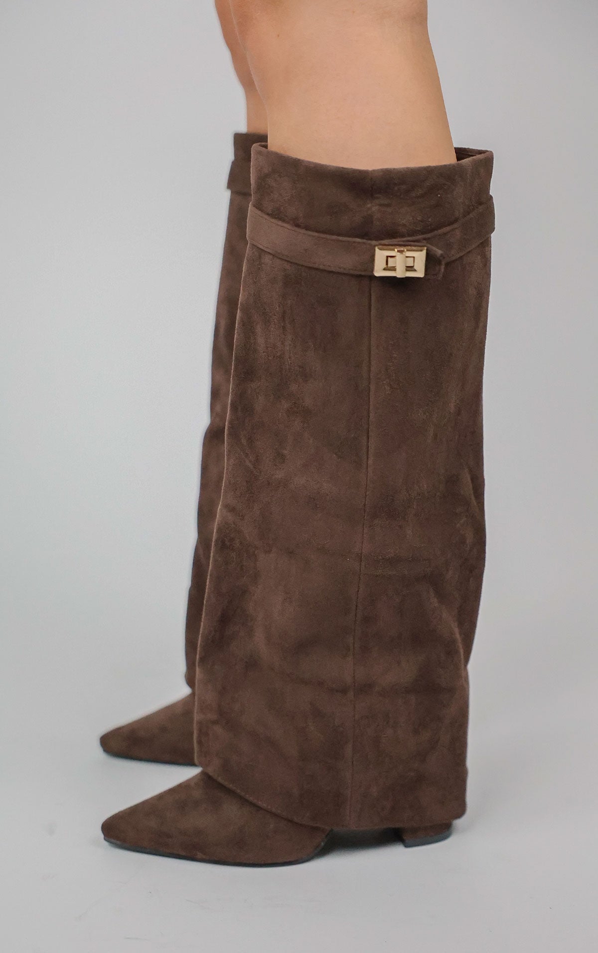 Shark Boots Kunstvelour - Chocolate