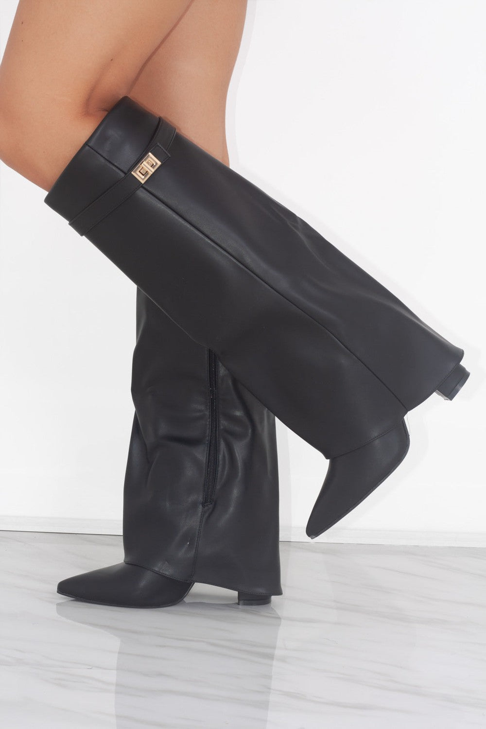 Shark Boots Kunstleder - Schwarz