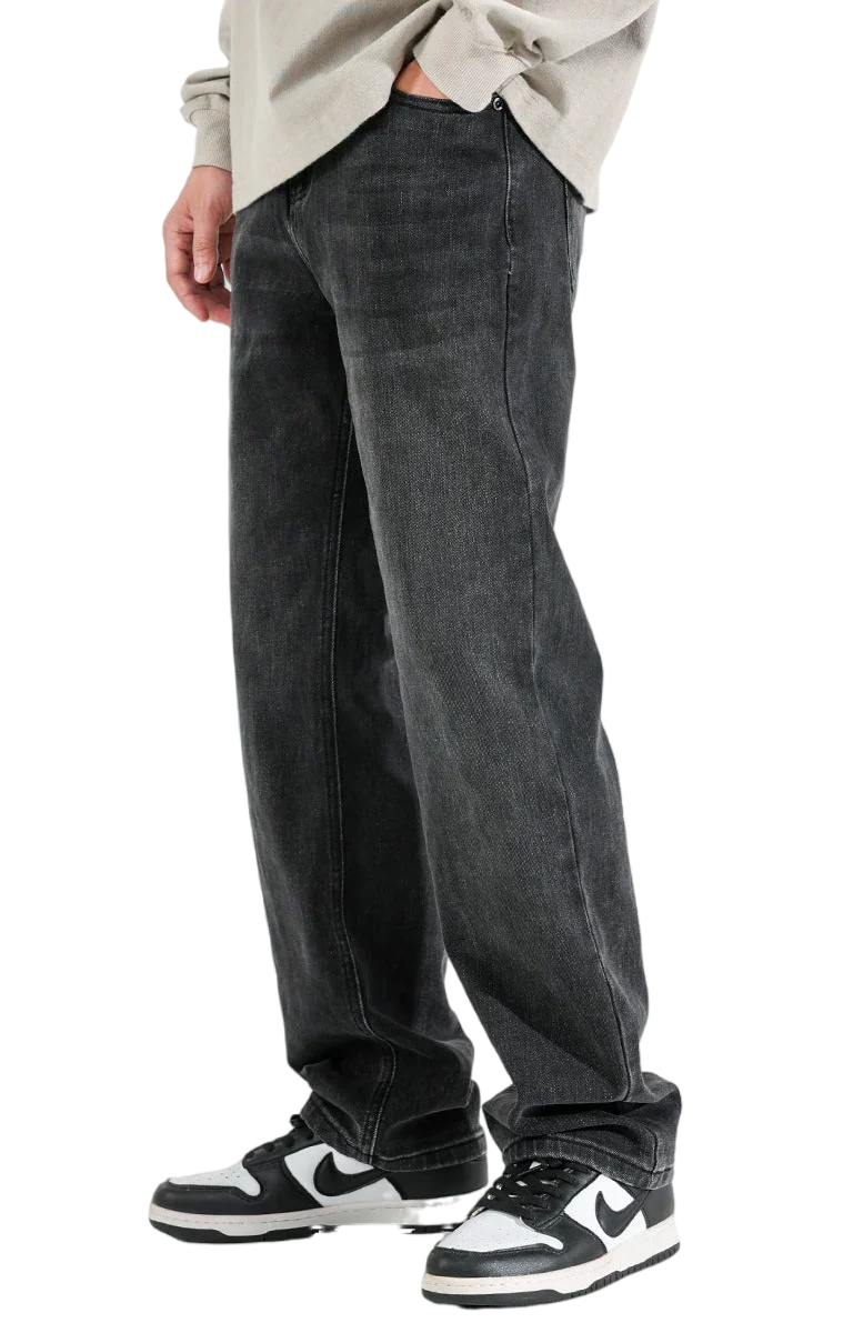 Dunkelgrau Basic Jeans
