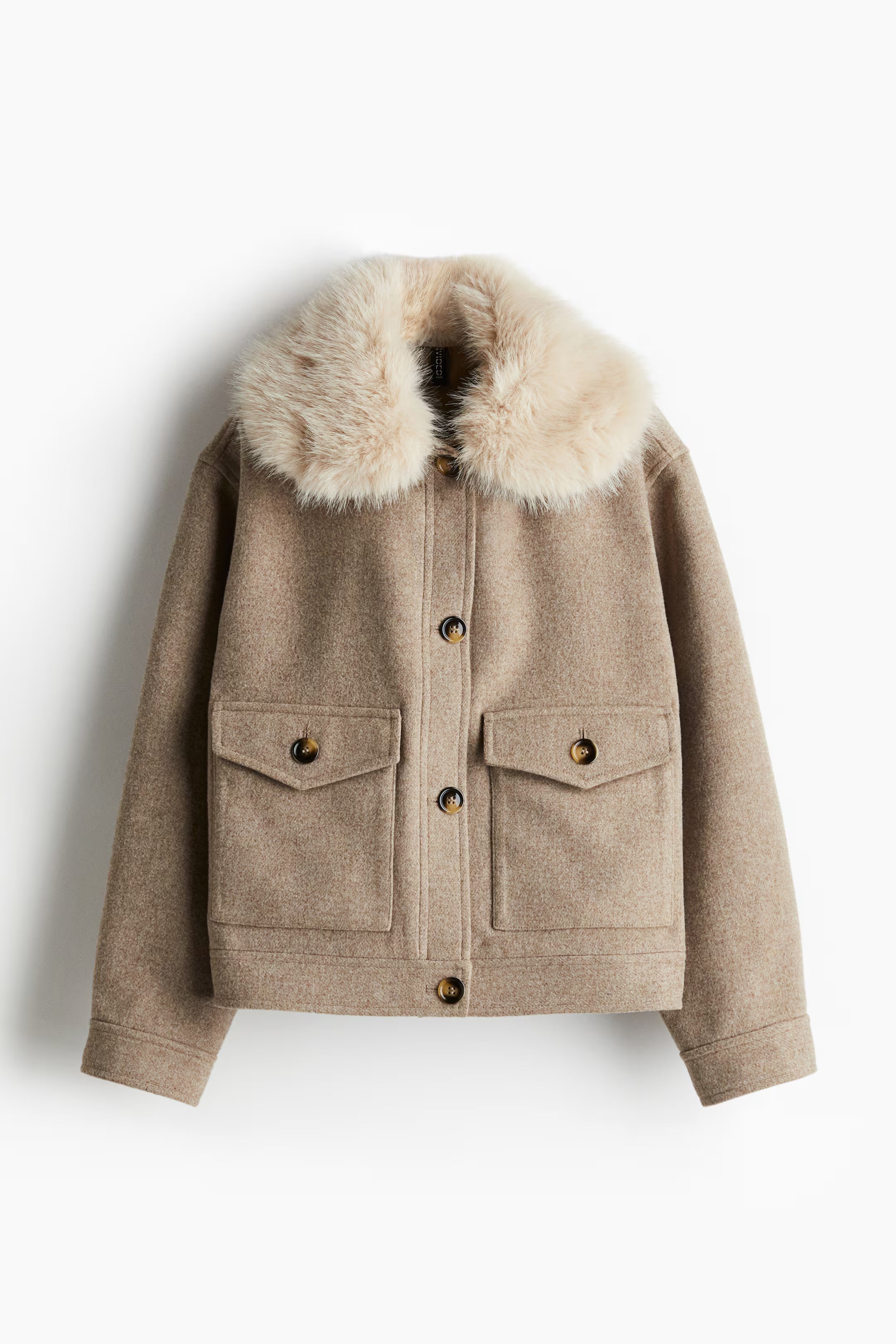 Flauschige Kragen Jacke