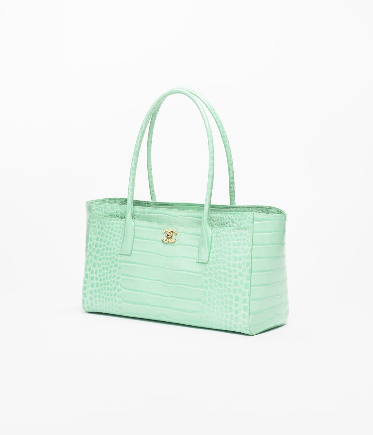 Mint Kroko Shopping Tasche
